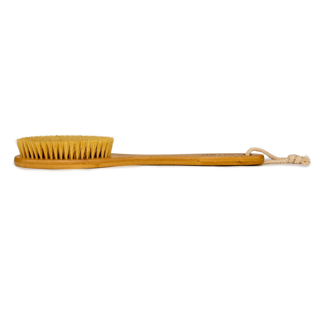 sisal long handle dry body brush with rope