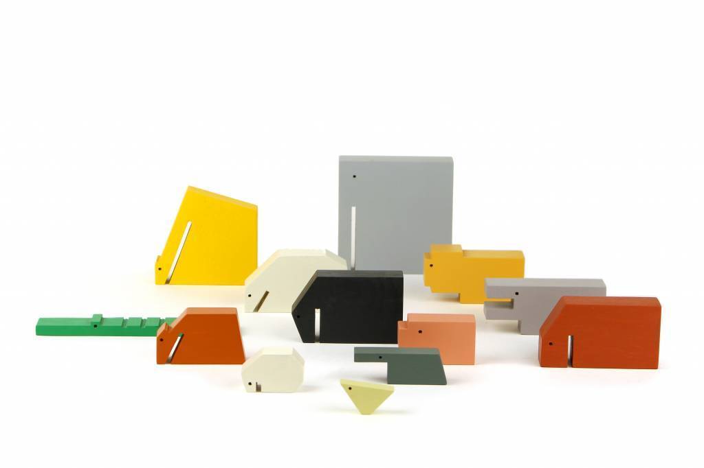 Minimal Wooden Animal Set by Floris Hovers