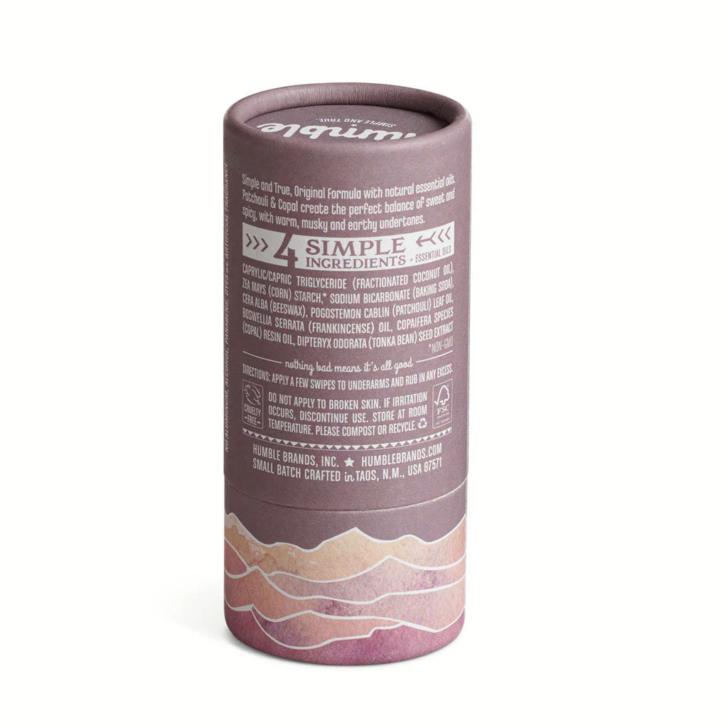 Humble natural deodorant - patchouli & copal | plastic free