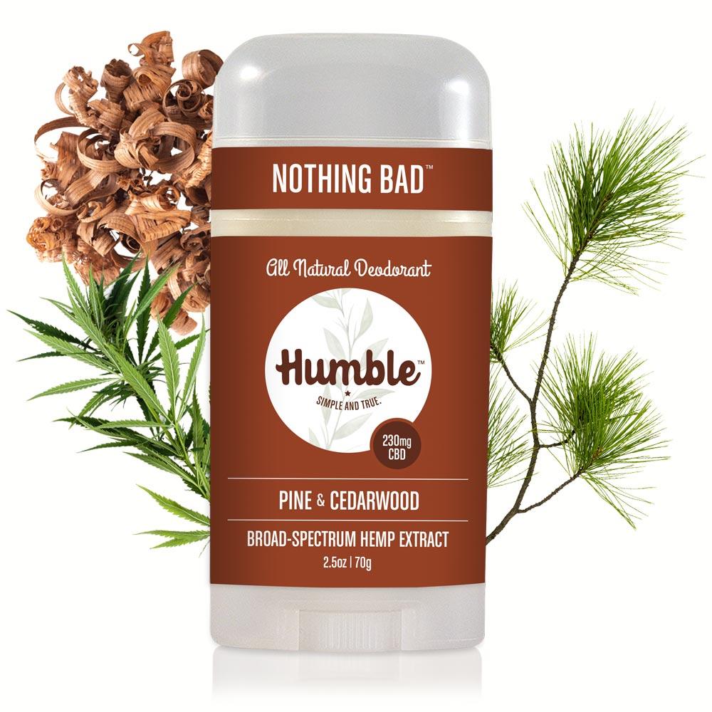 Humble All Natural CBD deodorant - pine & cedarwood with hemp extract