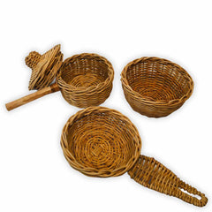 handmade rattan wicker cooking set for kids