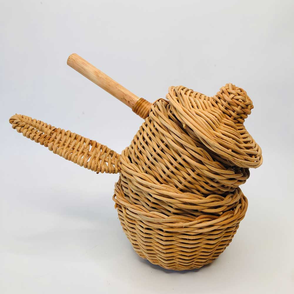 handmade rattan wicker cooking set for kids