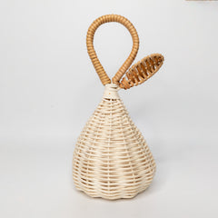 handmade rattan pear rattle - wicker toy