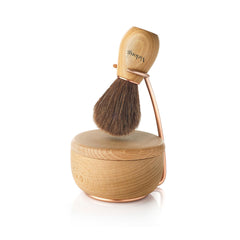 Vie-Long Set Horse Hair Shaving Brush with Stand & Bowl