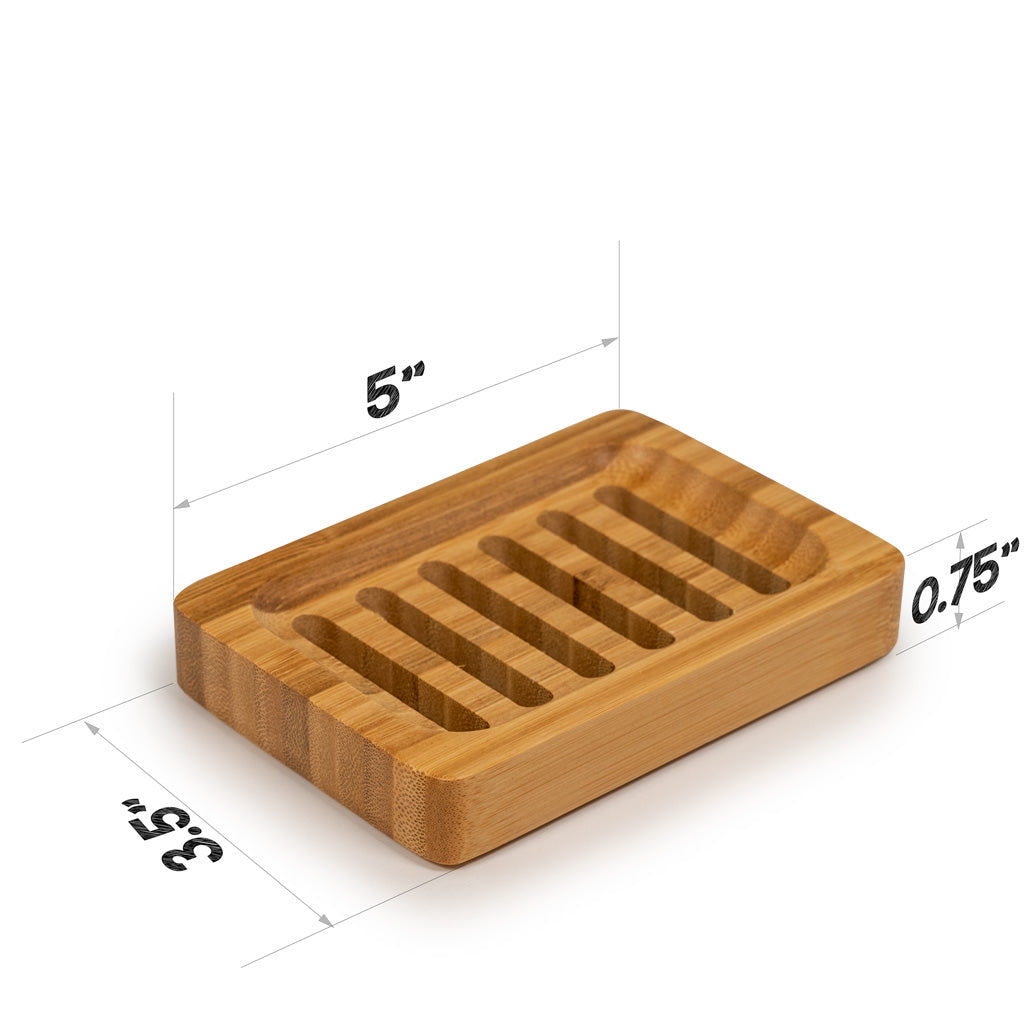 wooden soap dish - slatted - rectangular