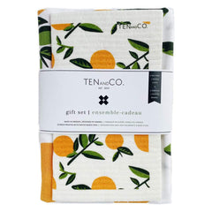 swedish sponge cloth and tea towel citrus gift set