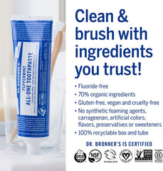 peppermint vegan natural toothpaste | Dr. Bronner's