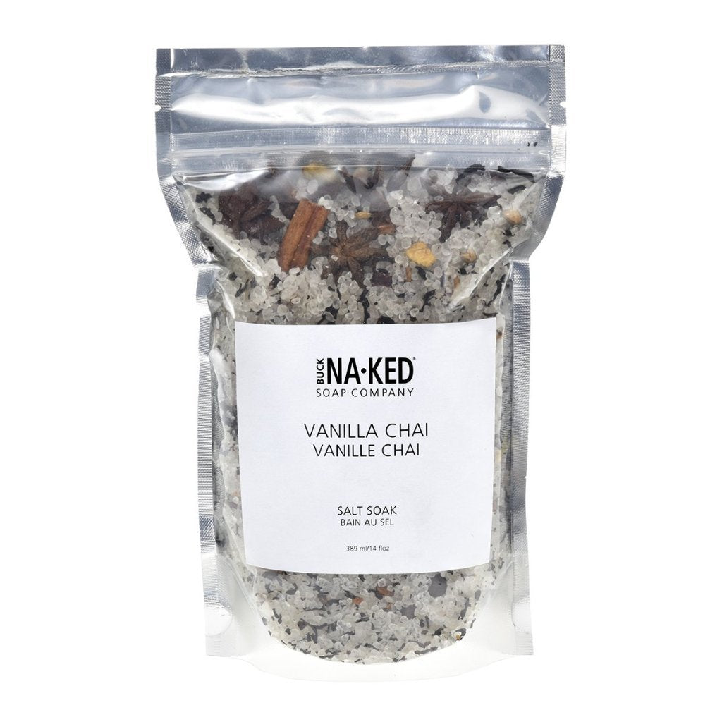 Buck Naked | vanilla chai bath salt soak - EcoFreax | Think Bigger.